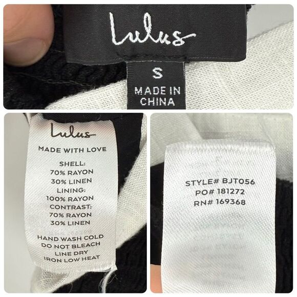 Lulus Instinctively Chic Black and White Linen Sleeveless Cropped Top | Small - Picture 8 of 8